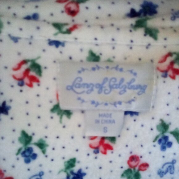 Womens Lanz Of Salzburg  Cottagecore flannel nightgown Heart Buttons Size S - Picture 15 of 16